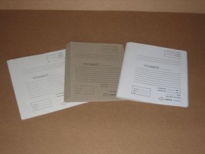 File covers A4, grey with print and white/grey with print