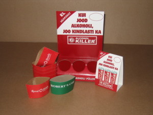 Advertising bases and heat protectors for the drink industry 